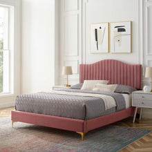 Load image into Gallery viewer, Juniper Channel Tufted Performance Velvet Queen Platform Bed by Modway
