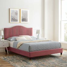 Load image into Gallery viewer, Juniper Channel Tufted Performance Velvet Queen Platform Bed by Modway
