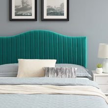 Load image into Gallery viewer, Juniper Channel Tufted Queen Platform Bed in Teal
