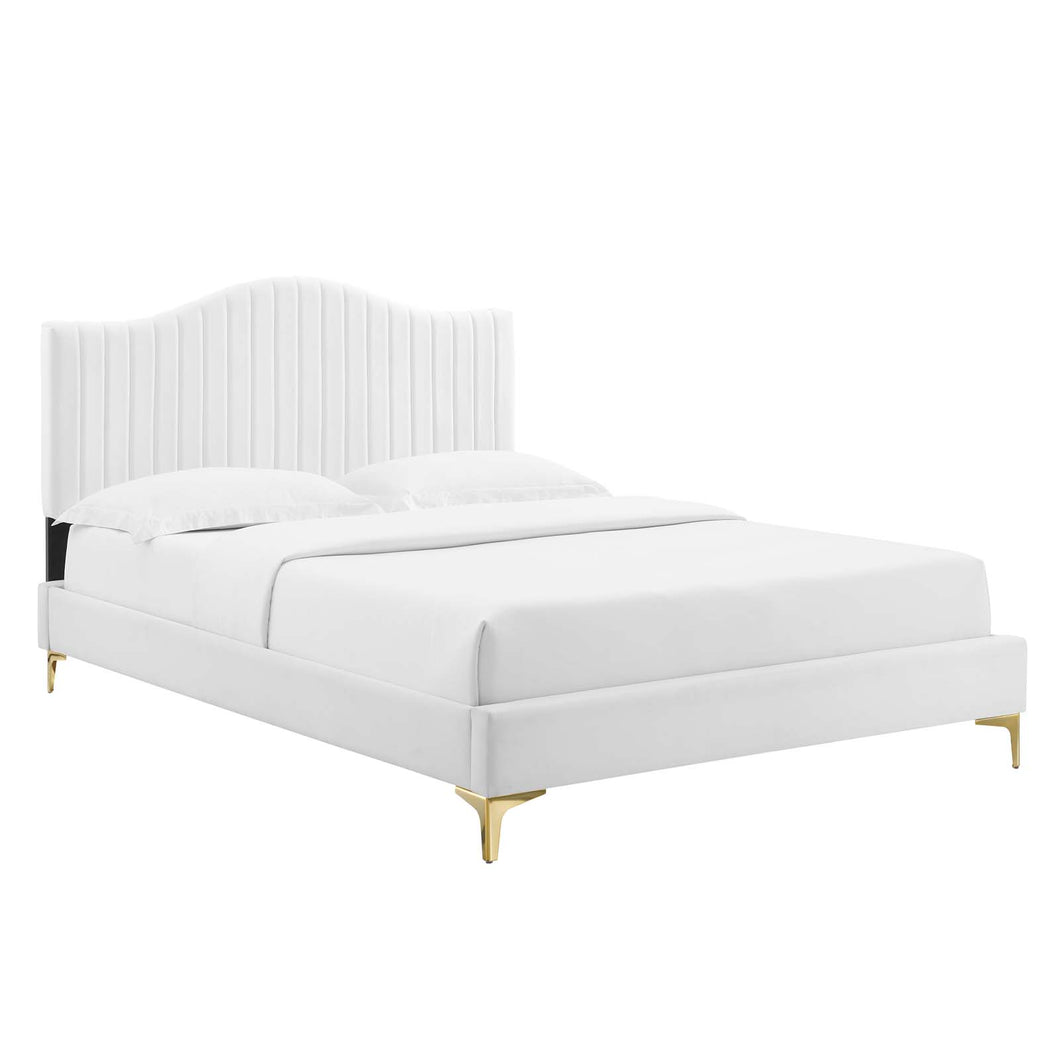 Juniper Channel Tufted Performance Velvet King Platform Bed by Modway
