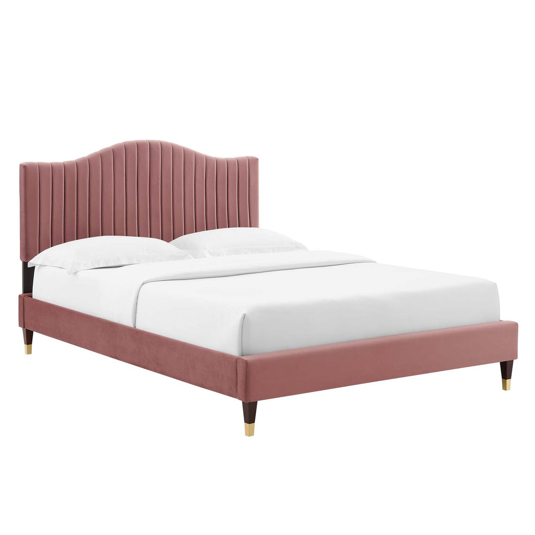 Juniper Channel Tufted Performance Velvet King Platform Bed by Modway