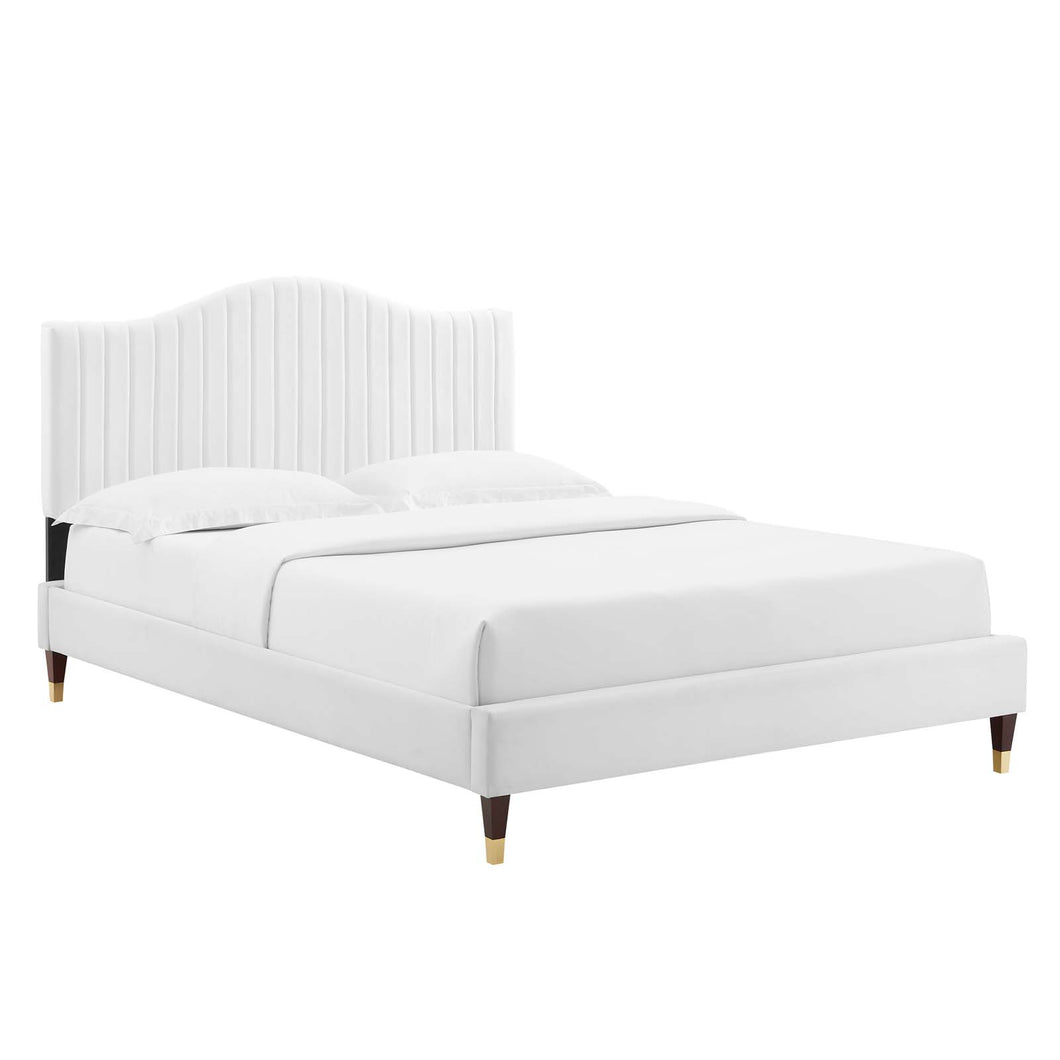 Juniper Channel Tufted Performance Velvet King Platform Bed by Modway