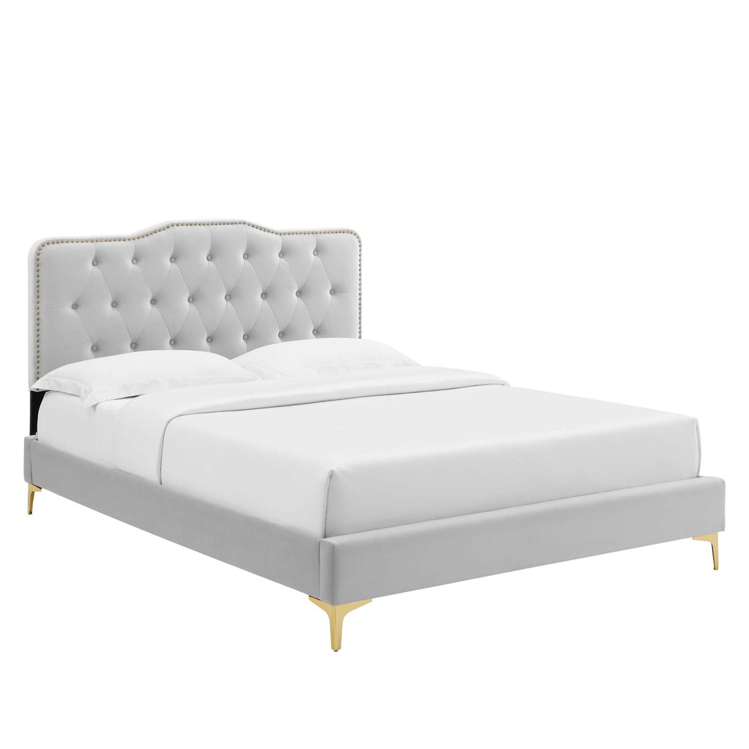 Amber Tufted Performance Velvet Twin Platform Bed by Modway