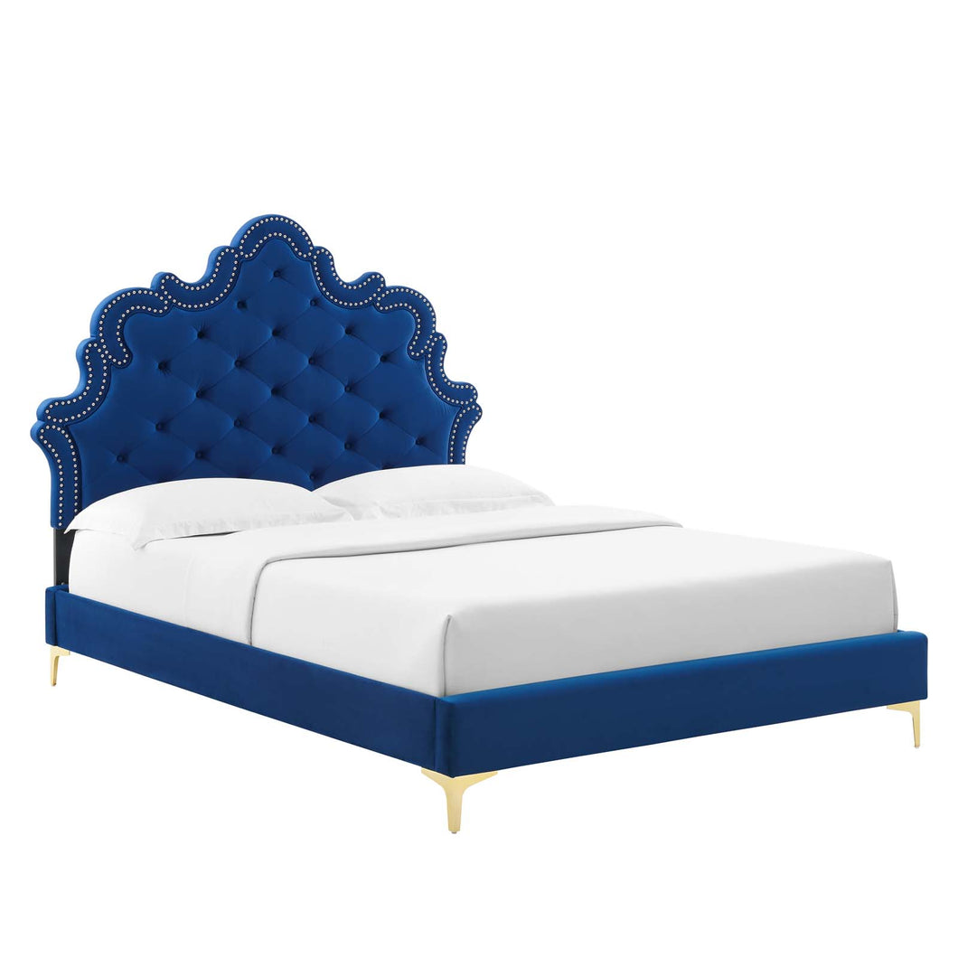 Sasha Button-Tufted Performance Velvet Twin Bed by Modway