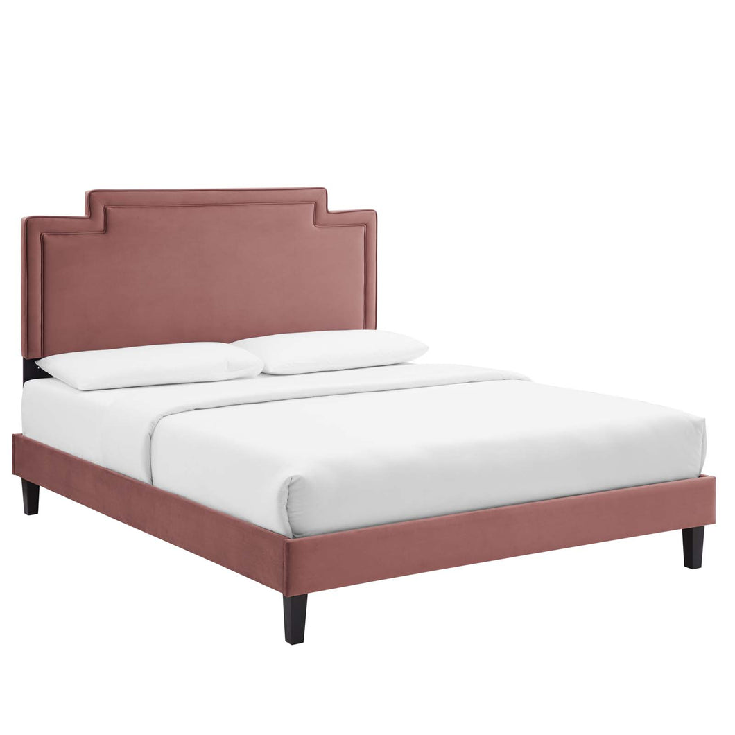 Liva Performance Velvet Queen Bed by Modway