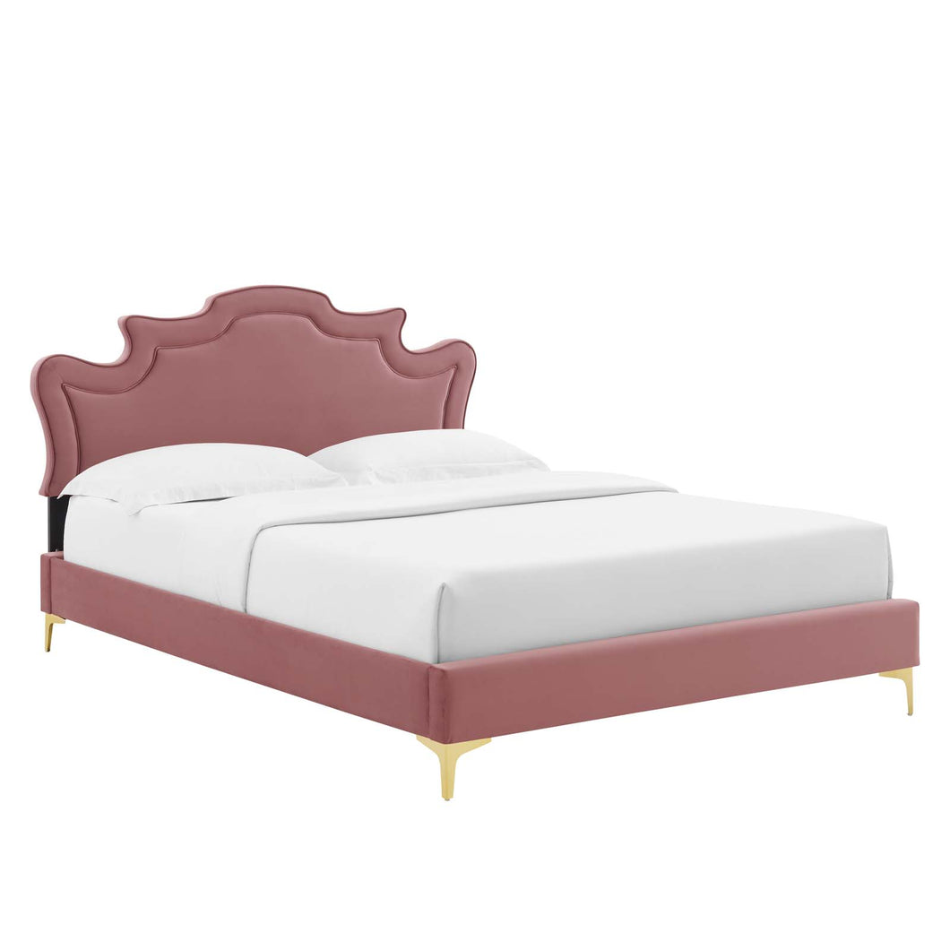 Neena Performance Velvet King Bed by Modway