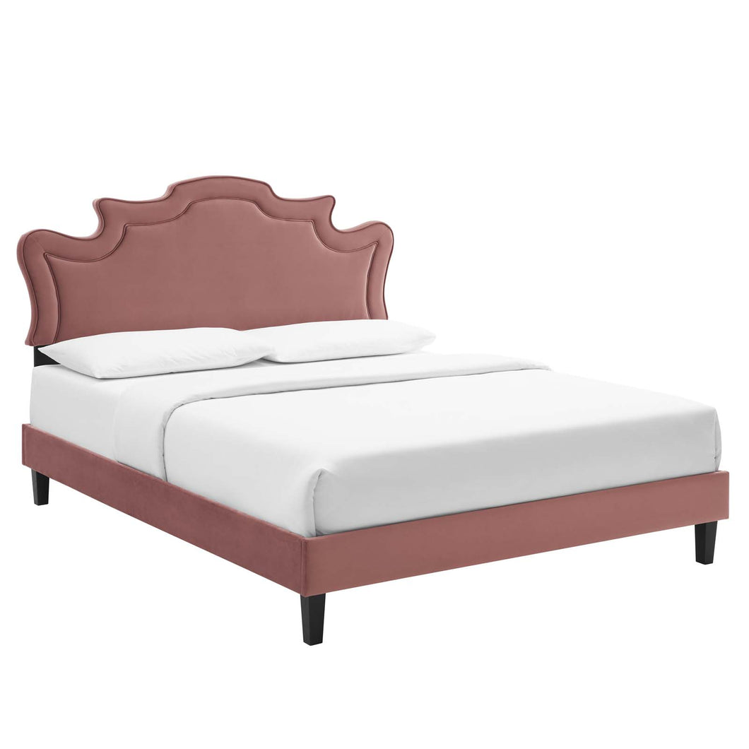 Neena Performance Velvet King Bed by Modway