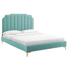Load image into Gallery viewer, Colette King Platform Bed in Mint
