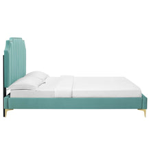 Load image into Gallery viewer, Colette King Platform Bed in Mint
