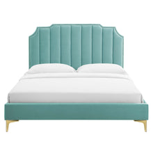 Load image into Gallery viewer, Colette King Platform Bed in Mint
