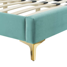 Load image into Gallery viewer, Colette King Platform Bed in Mint
