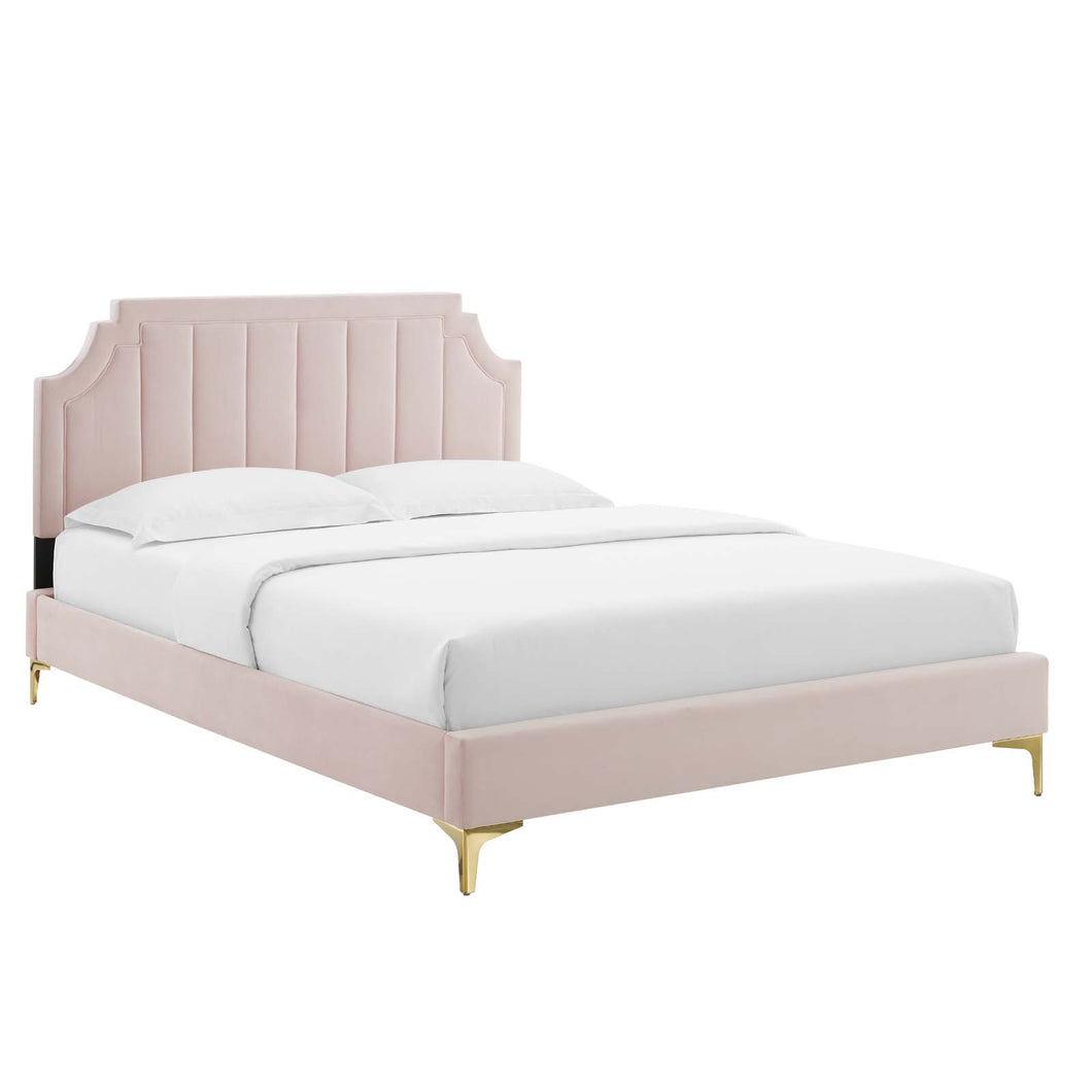 Sienna Performance Velvet Full Platform Bed by Modway