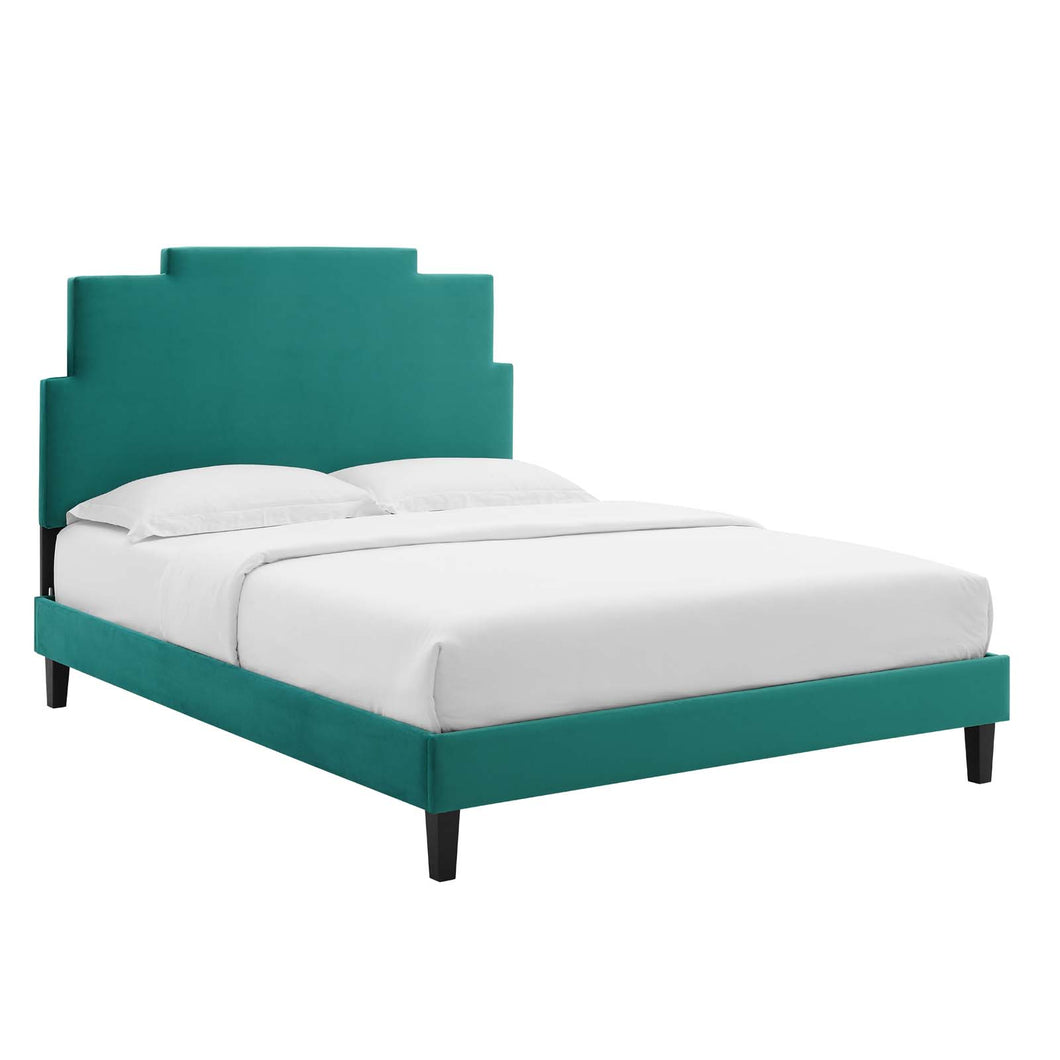 Lindsey Performance Velvet Full Platform Bed by Modway