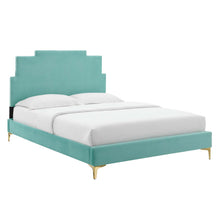 Load image into Gallery viewer, Lindsey King Platform Bed in Mint
