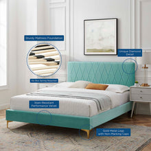 Load image into Gallery viewer, Phillipa Performance Velvet King Platform Bed by Modway
