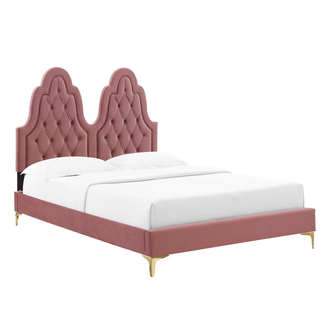 Alexandria Tufted Performance Velvet Twin Platform Bed by Modway