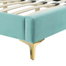 Load image into Gallery viewer, Alexandria Tufted King Platform Bed in Mint
