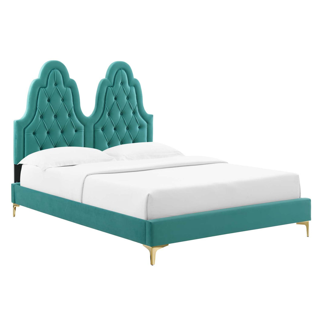 Alexandria Tufted Performance Velvet King Platform Bed by Modway