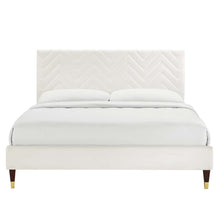 Load image into Gallery viewer, Leah Chevron Tufted Performance Velvet Queen Platform Bed by Modway
