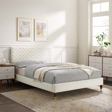 Load image into Gallery viewer, Leah Chevron Tufted Performance Velvet Queen Platform Bed by Modway
