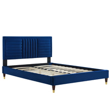 Load image into Gallery viewer, Sofia Channel Tufted Performance Velvet Queen Platform Bed by Modway
