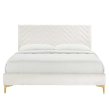 Load image into Gallery viewer, Leah Chevron Tufted Performance Velvet Queen Platform Bed by Modway
