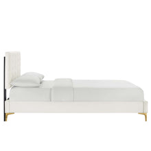 Load image into Gallery viewer, Leah Chevron Tufted Performance Velvet Twin Platform Bed by Modway
