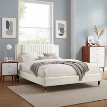 Load image into Gallery viewer, Zahra Channel Tufted Performance Velvet Twin Platform Bed by Modway
