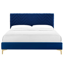 Load image into Gallery viewer, Leah Chevron Tufted Performance Velvet Full Platform Bed by Modway

