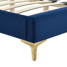 Load image into Gallery viewer, Leah Chevron Tufted Performance Velvet Full Platform Bed by Modway
