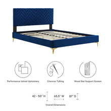 Load image into Gallery viewer, Leah Chevron Tufted Performance Velvet Full Platform Bed by Modway

