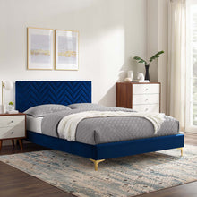 Load image into Gallery viewer, Leah Chevron Tufted Performance Velvet Full Platform Bed by Modway
