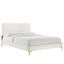 Load image into Gallery viewer, Leah Chevron Tufted Performance Velvet Full Platform Bed by Modway
