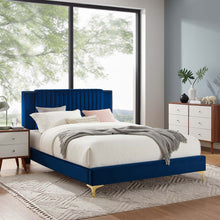 Load image into Gallery viewer, Zahra Channel Tufted Performance Velvet Full Platform Bed by Modway
