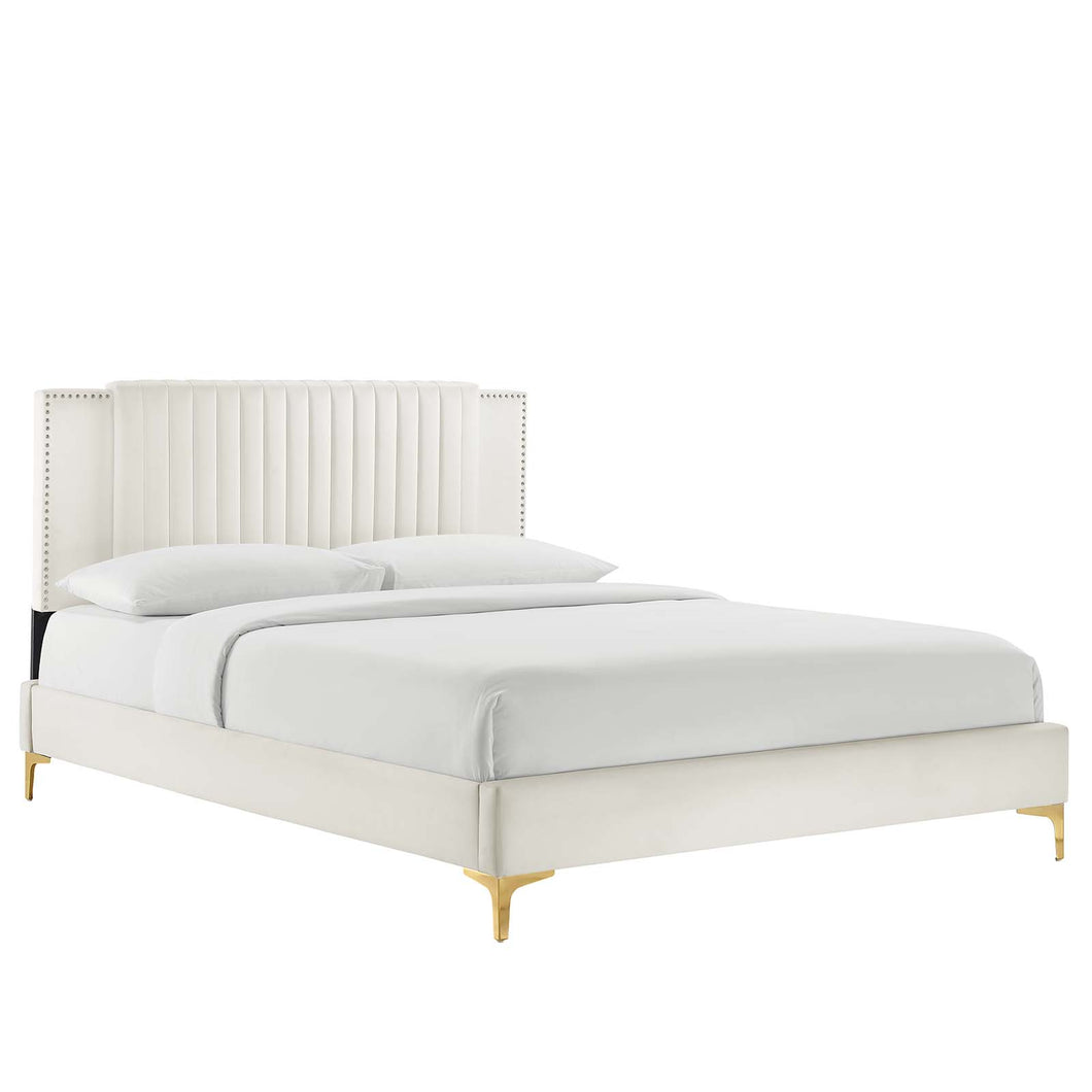 Zahra Channel Tufted Performance Velvet Full Platform Bed by Modway