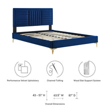 Load image into Gallery viewer, Sofia Channel Tufted Performance Velvet Full Platform Bed by Modway
