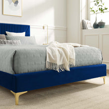 Load image into Gallery viewer, Yasmine Channel Tufted Performance Velvet Full Platform Bed by Modway
