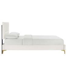 Load image into Gallery viewer, Yasmine Channel Tufted Performance Velvet Full Platform Bed by Modway
