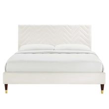 Load image into Gallery viewer, Leah Chevron Tufted Performance Velvet Full Platform Bed by Modway
