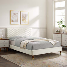 Load image into Gallery viewer, Leah Chevron Tufted Performance Velvet Full Platform Bed by Modway
