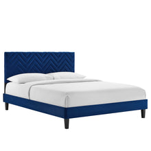 Load image into Gallery viewer, Leah Chevron Tufted Performance Velvet Full Platform Bed by Modway
