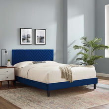 Load image into Gallery viewer, Leah Chevron Tufted Performance Velvet Full Platform Bed by Modway
