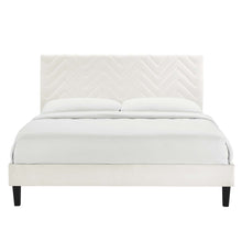 Load image into Gallery viewer, Leah Chevron Tufted Performance Velvet Full Platform Bed by Modway
