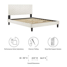 Load image into Gallery viewer, Leah Chevron Tufted Performance Velvet Full Platform Bed by Modway
