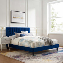 Load image into Gallery viewer, Yasmine Channel Tufted Performance Velvet Full Platform Bed by Modway
