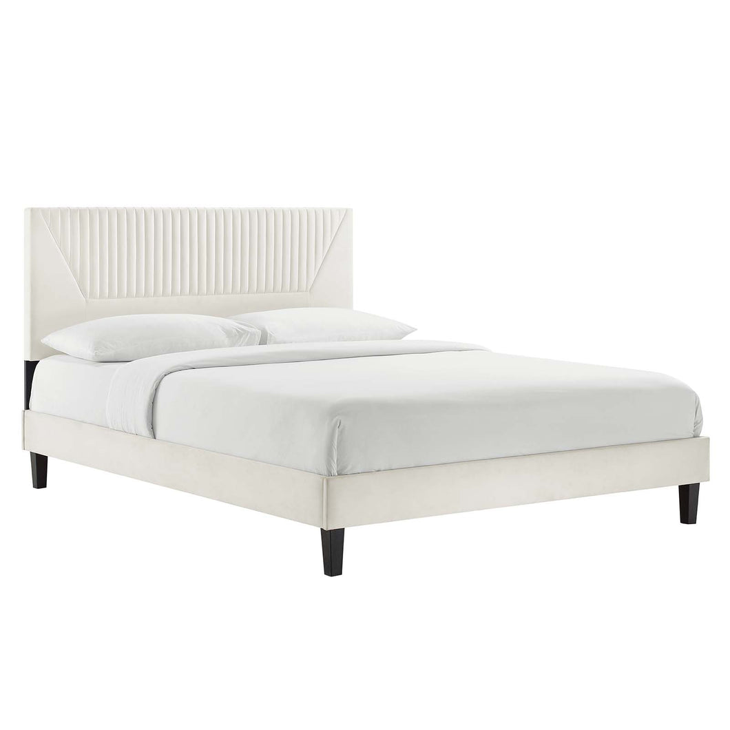 Yasmine Channel Tufted Performance Velvet Full Platform Bed by Modway