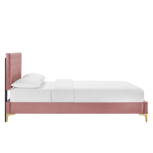 Load image into Gallery viewer, Leah Chevron Tufted Performance Velvet King Platform Bed by Modway
