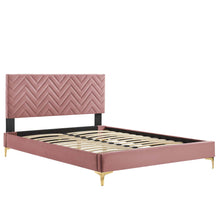 Load image into Gallery viewer, Leah Chevron Tufted Performance Velvet King Platform Bed by Modway
