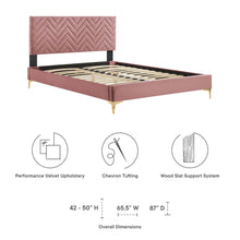 Load image into Gallery viewer, Leah Chevron Tufted Performance Velvet King Platform Bed by Modway
