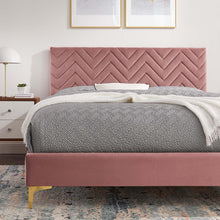 Load image into Gallery viewer, Leah Chevron Tufted Performance Velvet King Platform Bed by Modway
